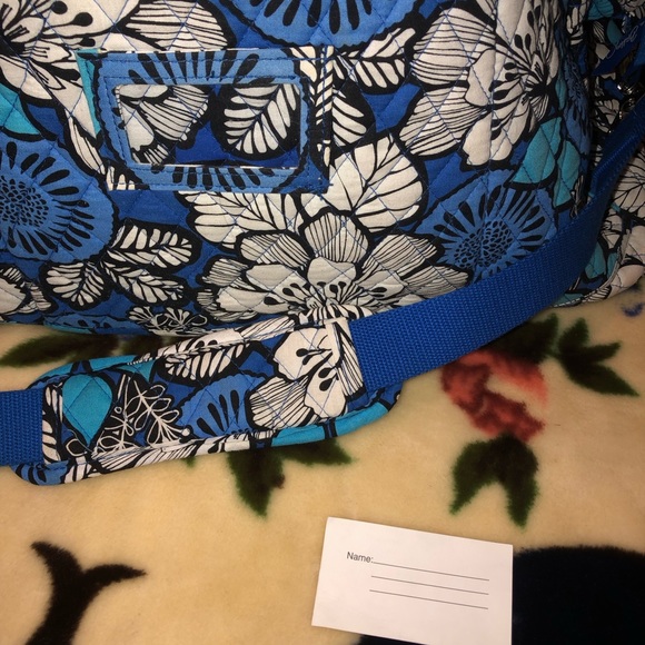 Vera Bradley Grand Traveler Duffel Weekender Bag Blue Bayou Print Pattern - Picture 5 of 10